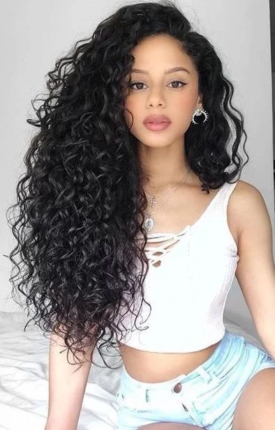 long curly weave
