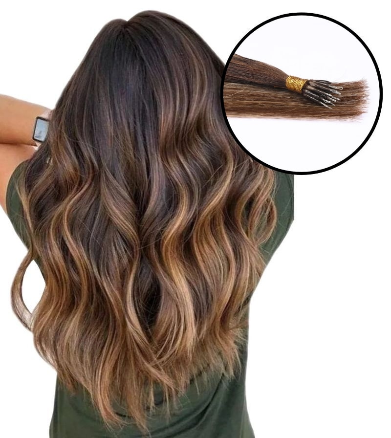 Beaded Hair Weave hair extensions nano beads ombre balayage