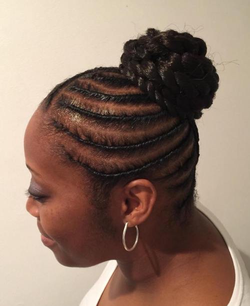 Bun Hairstyles For Black Women With Weave African American bun with