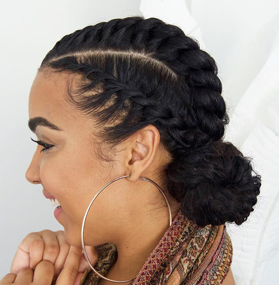 Bun Hairstyles For Black Women With Weave Flat Twist Low Bun