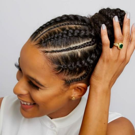 Bun Hairstyles For Black Women With Weave braided buns for black hair 1