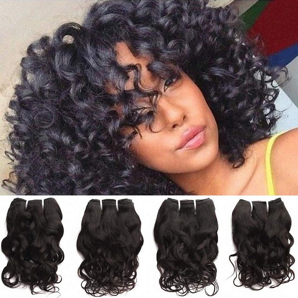Curly Human Hair Weave Bundles Brazilian Virgin Hair
