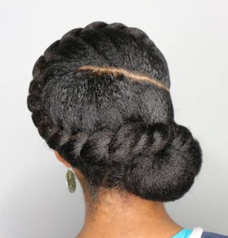 Protective Styles For Natural Hair Without Weave natural twisted updo with low bun
