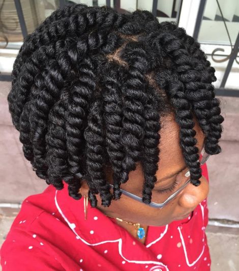 Protective Styles For Natural Hair Without Weave short twists protective hairstyle