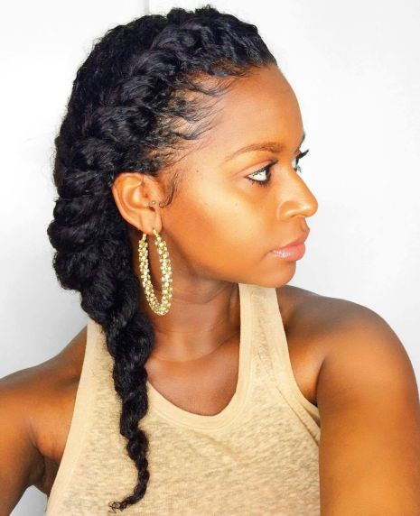 Protective Styles For Natural Hair Without Weave side twist for natural hair