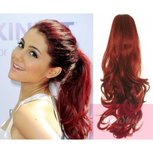 red hair extensions ponytail wrap-braid-hair-extension