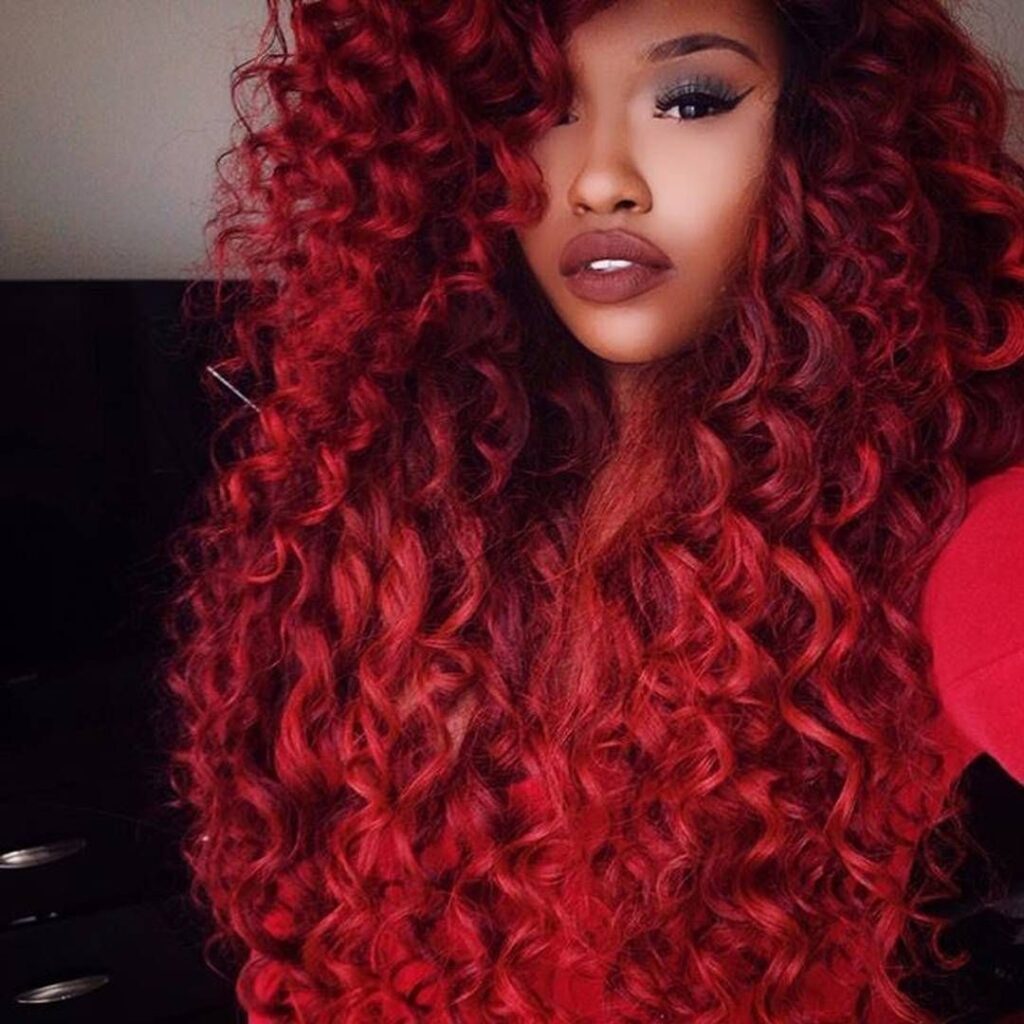 red hair weave curly hair styles color