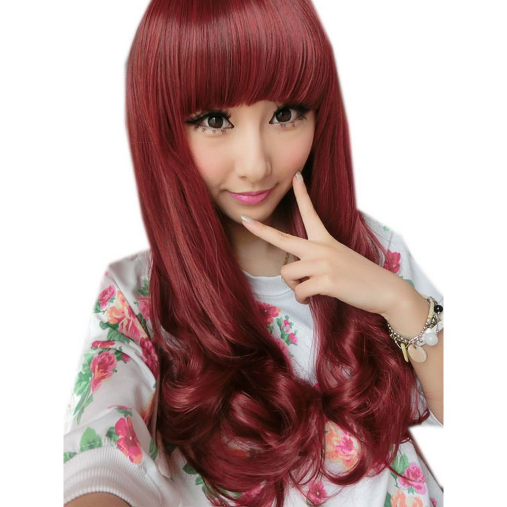 red hair weave long curly wig for women red hair weave
