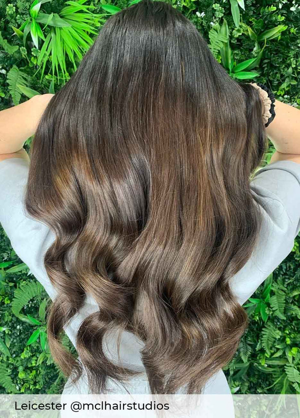 weave hair extensions frosted chocolate hair