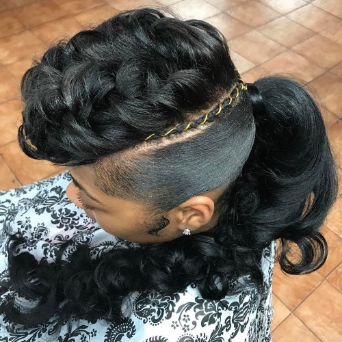weave ponytail hairstyles for black hair African American curled ponytail