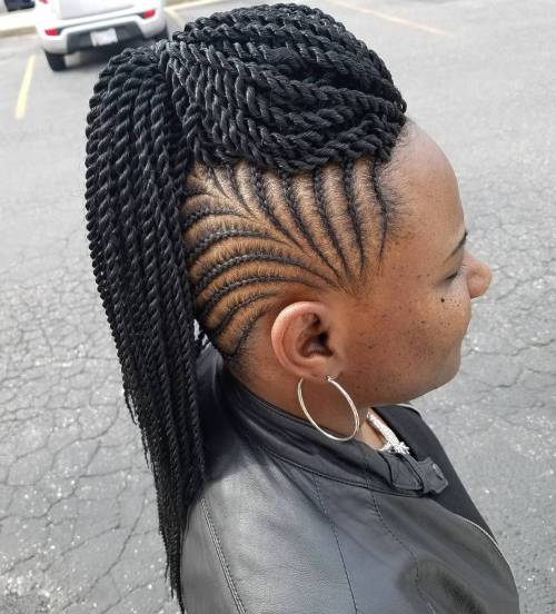 weave ponytail hairstyles for black hair black mohawk from twists