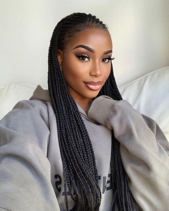 Black girl weave with braids