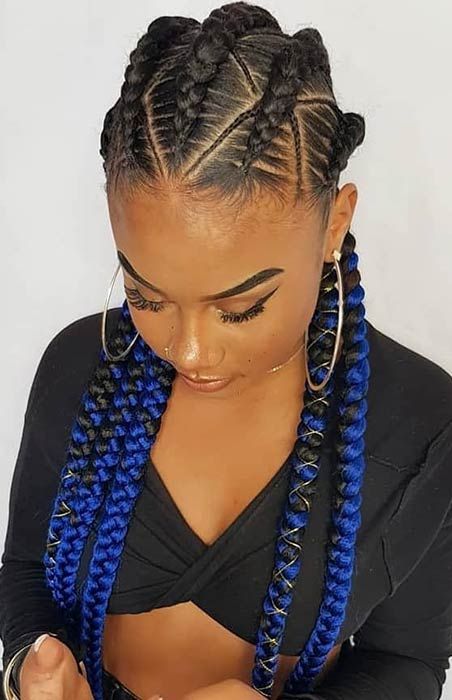 Ombre Cornrows with weave