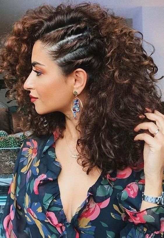 braids on the side with curls 1