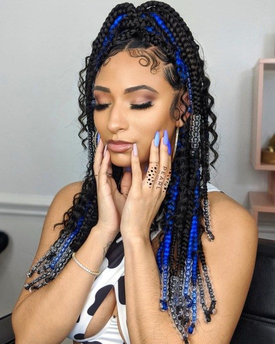braids with beads and curls