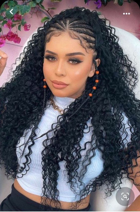 front braids with curls