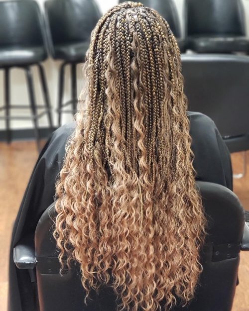 micro braids with curls