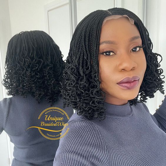 small knotless braids with curls